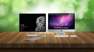 Microsoft Surface Studio and Apple iMac